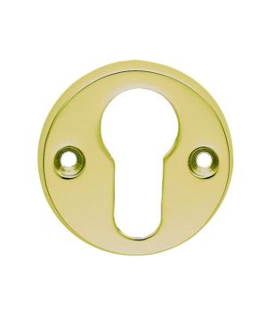 Classic Euro Profile Escutcheons, Polished Brass