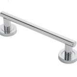 Manital Calla Pull Handle On Rose (200mm C/C), Polished Chrome