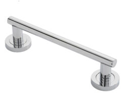 Manital Calla Pull Handle On Rose (200mm C/C), Polished Chrome