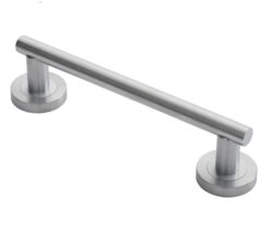 Manital Calla Pull Handle On Rose (200mm C/C), Satin Chrome