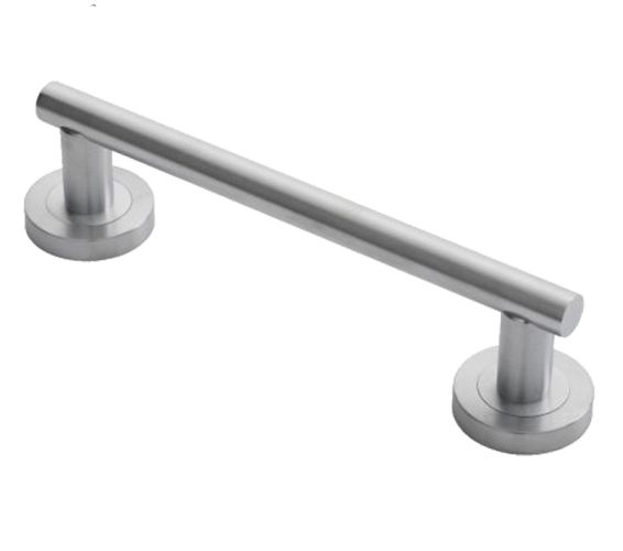 Manital Calla Pull Handle On Rose (200mm C/C), Satin Chrome