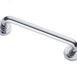 Manital Studio H Pull Handle On Rose (230mm C/C), Polished Chrome