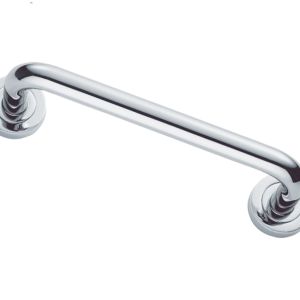 Manital Studio H Pull Handle On Rose (230mm C/C), Polished Chrome