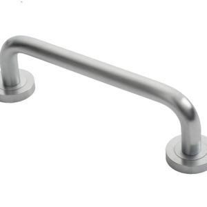 Manital Studio H Pull Handle On Rose (230mm C/C), Satin Chrome