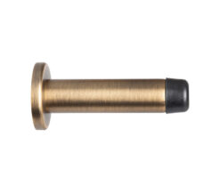Cylinder Wall Mounted Door Stop With Rose (70mm Projection), Antique Brass
