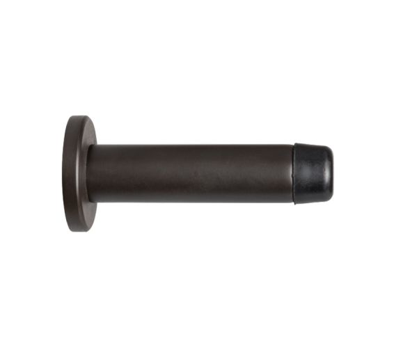 Cylinder Wall Mounted Door Stop With Rose (70mm Projection), Matt Bronze