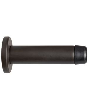 Cylinder Wall Mounted Door Stop With Rose (70mm Projection), Matt Bronze