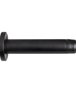 Cylinder Wall Mounted Door Stop With Rose (70mm Projection), Matt Black