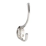 Victorian Hat And Coat Hooks, Polished Nickel