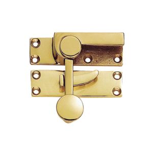 Quadrant Arm Sash Fastener (71mm x 21mm), Polished Brass
