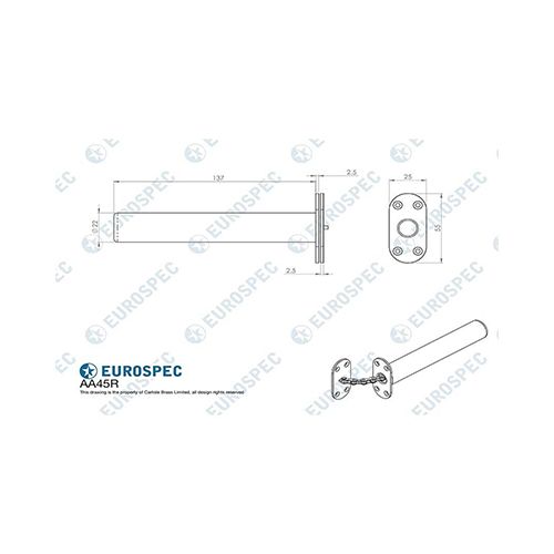 Carlisle Brass Concealed Chain Spring Door Closers – 50mm x 25mm – Multiple Finishes