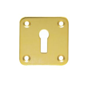 Square Standard Profile Escutcheon (50mm x 50mm), Polished Brass
