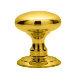 Ice Large Concealed Fix Mortice Door Knob, Polished Brass  (sold in pairs)