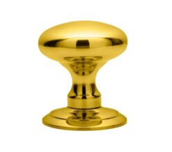 Ice Large Concealed Fix Mortice Door Knob, Polished Brass  (sold in pairs)