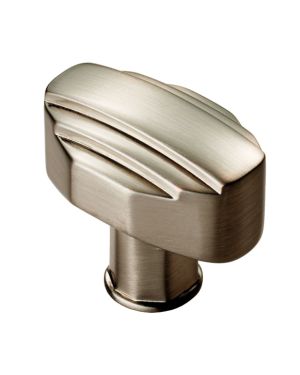 Fingertip Art Deco Style Cabinet Knob (30mm), Satin Nickel