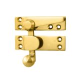 Architectural Quadrant Arm Sash Fastener (70mm x 19.5mm), Polished Brass