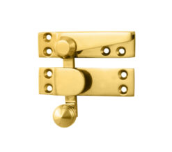 Architectural Quadrant Arm Sash Fastener (70mm x 19.5mm), Polished Brass