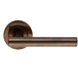 Manital Calla Door Handles On Round Rose, Dark Bronze (sold in pairs)