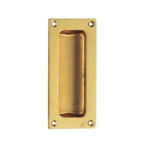 Fingertip Flush Pull Handles (102mm x 45mm), Polished Brass