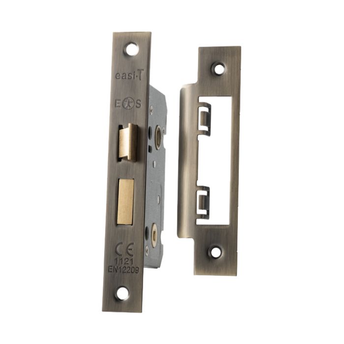 Eurospec Residential Bathroom Lock (64mm OR 76mm), Antique Brass