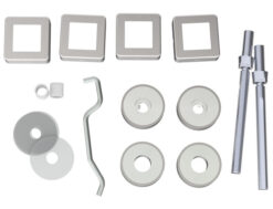 Eurospec Back To Back Fixing Kits, For 19mm Dia Square Bar, Satin Finish
