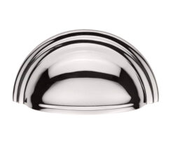Fingertip Victorian Cup Pull Handles (76mm C/C), Polished Nickel