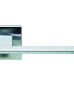 Cebi Sea Door Handles On Square Rose, Satin Chrome (sold in pairs)