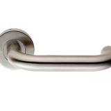 Eurospec Nera Return To Door Handles On Slim Fit 6mm Rose - Grade 304 Satin Stainless Steel  (sold in pairs)