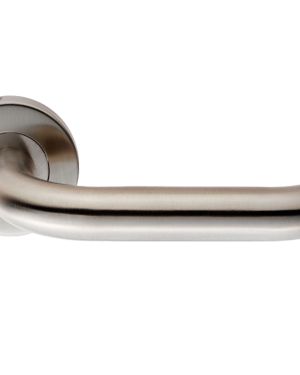 Eurospec Nera Return To Door Handles On Slim Fit 6mm Rose – Grade 304 Satin Stainless Steel  (sold in pairs)