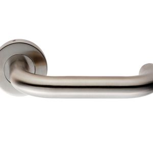Eurospec Nera Return To Door Handles On Slim Fit 6mm Rose – Grade 304 Satin Stainless Steel  (sold in pairs)