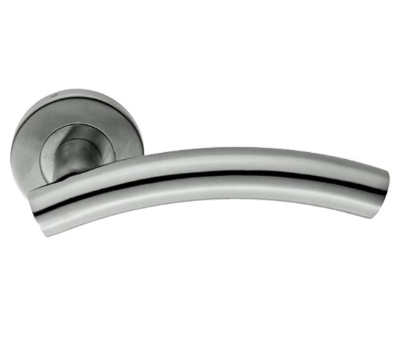 Eurospec Arched Stainless Steel Door Handles – Polished OR Satin Stainless Steel  (sold in pairs)