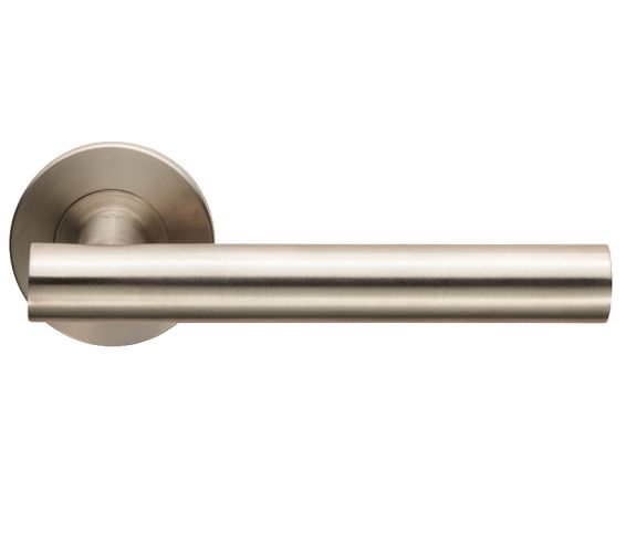Eurospec Philadelphia T-Bar Door Handles On Slim Fit 6mm Rose – Grade 304 Satin Stainless Steel