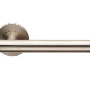 Eurospec Philadelphia T-Bar Door Handles On Slim Fit 6mm Rose – Grade 304 Satin Stainless Steel