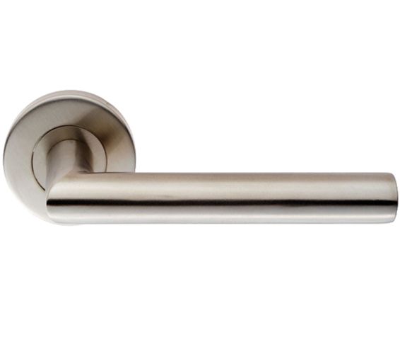 Eurospec Julian Oval Mitred Stainless Steel Door Handles – Satin Stainless Steel  (sold in pairs)