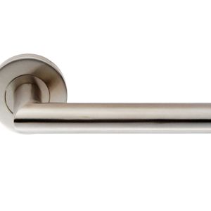 Eurospec Julian Oval Mitred Stainless Steel Door Handles – Satin Stainless Steel  (sold in pairs)