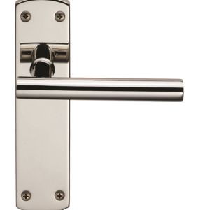 Eurospec T-Bar Stainless Steel Door Handles On Backplates, Polished Stainless Steel  (sold in pairs)