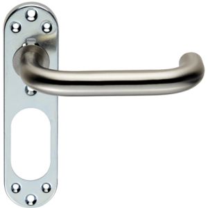 Eurospec Stainless Steel Safety Lever on Inner Backplate, Satin Or Polished Stainless Steel  (sold in pairs)