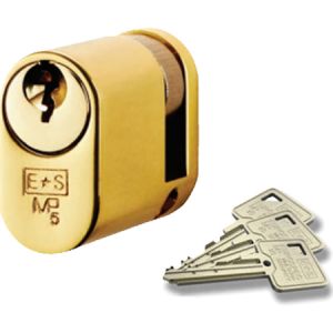 Eurospec MP5 Oval Profile British Standard 5 Pin Single Cylinders, (Various Sizes) Polished Brass