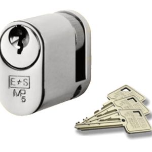 Eurospec MP5 Oval Profile British Standard 5 Pin Single Cylinders, (Various Sizes) Satin Chrome