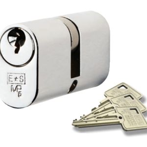 Eurospec MP5 Oval Profile British Standard 5 Pin Double Cylinders, (Various Sizes) Polished Chrome