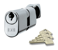 Eurospec MP5 Oval Profile British Standard 5 Pin Double Cylinder and Turn, (Various Sizes) Polished Chrome