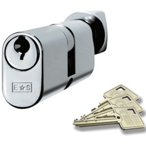 Eurospec MP5 Oval Profile British Standard 5 Pin Double Cylinder and Turn, (Various Sizes) Polished Chrome
