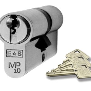 Eurospec MP10 Euro Profile British Standard 10 Pin ‘Offset’ Double Cylinders, (Various Sizes) Polished Chrome