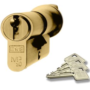 Eurospec MP10 Euro Profile British Standard 10 Pin Cylinders And Turn, (Various Sizes) Polished Brass