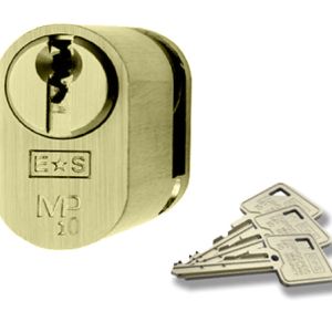 Eurospec MP10 Oval Profile British Standard 10 Pin Single Cylinders, (Various Sizes) Polished Brass