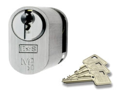 Eurospec MP10 Oval Profile British Standard 10 Pin Single Cylinders, (Various Sizes) Satin Chrome