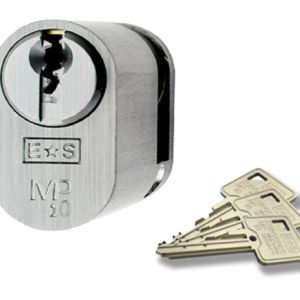 Eurospec MP10 Oval Profile British Standard 10 Pin Single Cylinders, (Various Sizes) Satin Chrome