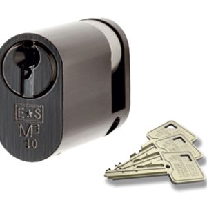 Eurospec MP10 Oval Profile British Standard 10 Pin Single Cylinders, (46mm) Black