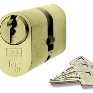 Eurospec MP10 Oval Profile British Standard 10 Pin Double Cylinders, (Various Sizes) Polished Brass