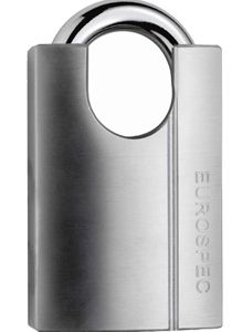 Eurospec MP10 High Security Closed Shackle Padlock (55mm), Satin Chrome